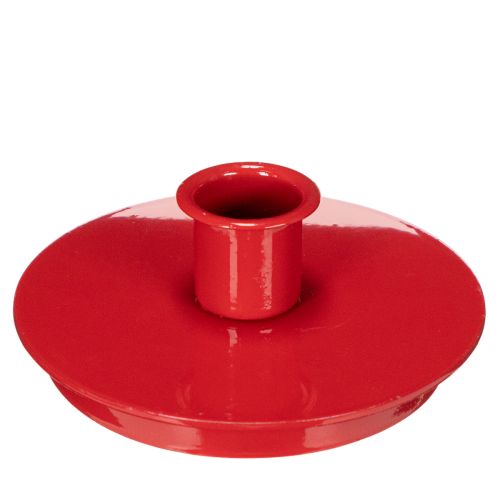 Bougeoir compact en métal rouge pour bougies fines 10 cm - Lot de 2 acheter | Floristik24.fr