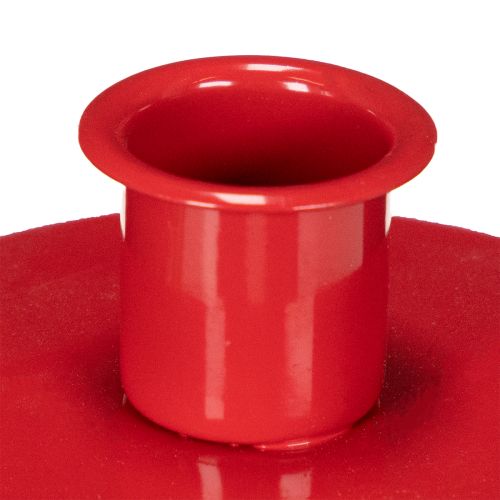 Set de 3 petits porte-bougies rouges en métal pour bougies fines, 8 cm | Floristik24.fr