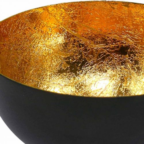 Floristik24 Décoration de table Bol de Noël noir doré Ø10cm H5cm