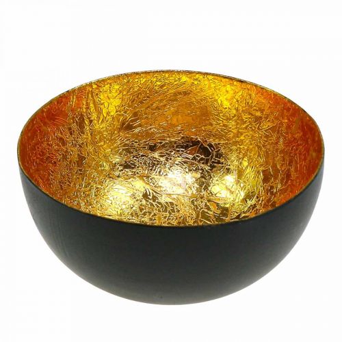 Floristik24 Décoration de table Bol de Noël noir doré Ø8cm H4cm