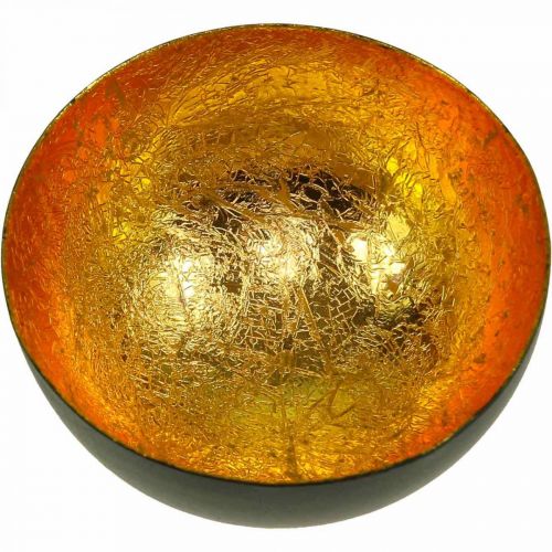 Floristik24 Décoration de table Bol de Noël noir doré Ø8cm H4cm