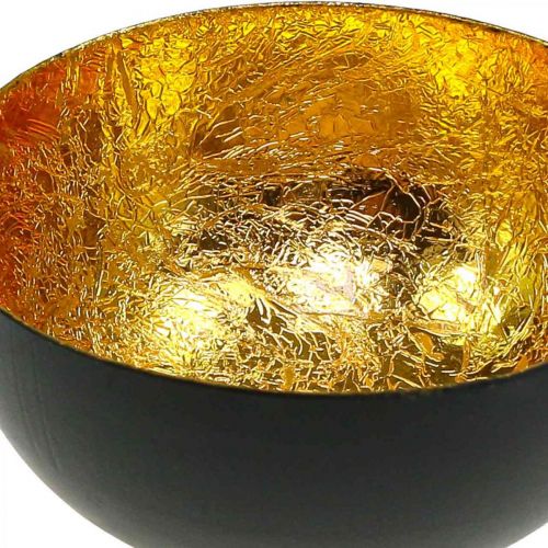 Floristik24 Décoration de table Bol de Noël noir doré Ø8cm H4cm