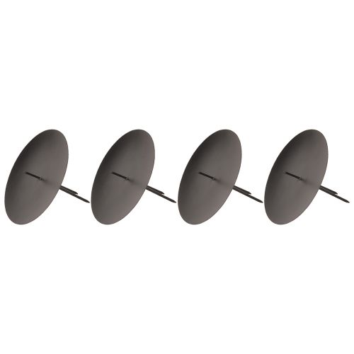 Article Bougeoir à brancher en métal pour l'Avent noir Ø8cm 4 pcs