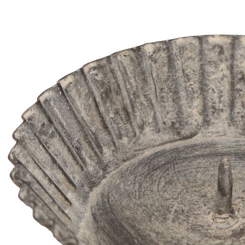 Article Bougeoir enfichable pour bougies piliers gris Ø9,5cm 4pcs