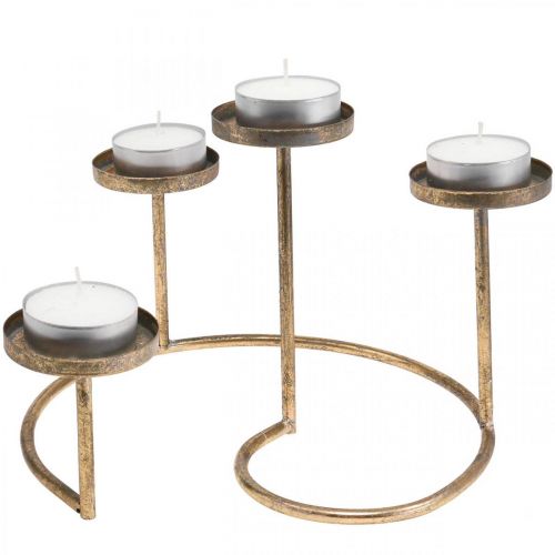 Floristik24 Bougeoir doré Photophore Vintage 4 flammes Ø28cm