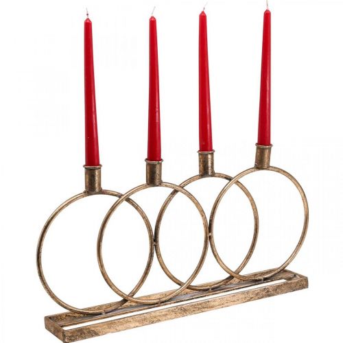 Floristik24 Bougeoir bougeoir bâton vintage 4 flammes doré L45cm