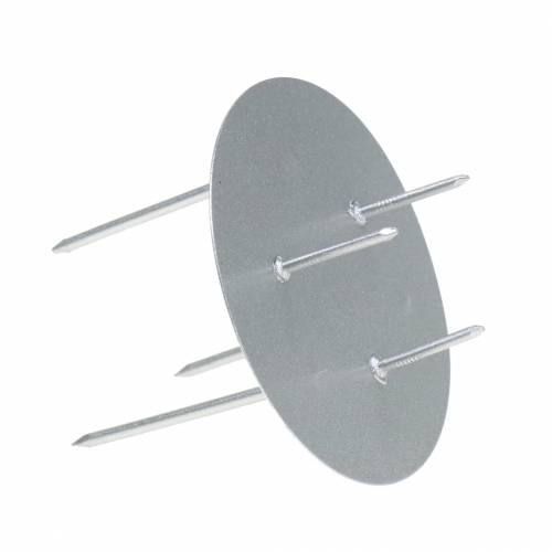 Floristik24 Bougeoir à coller argent Ø6.5cm 12pcs