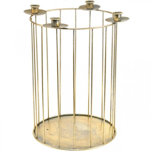 Lot De 8 Bougeoirs En Métal Doré Pour Couronne De L'Avent - Support Bougies Colonne - Décoration Noël, Mariage, Fêtes
