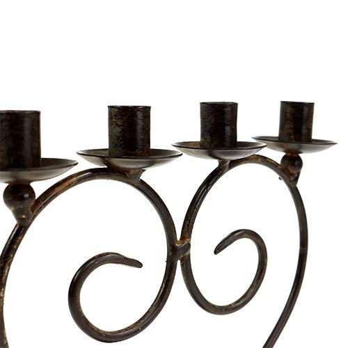 Floristik24 Bougeoir en forme de coeur marron H17cm B16cm