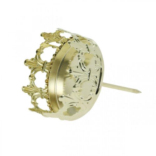 Floristik24 Photophore couronne, bougie décoration Noël, bougeoir pour couronne de l'Avent doré Ø5.5cm 4pcs