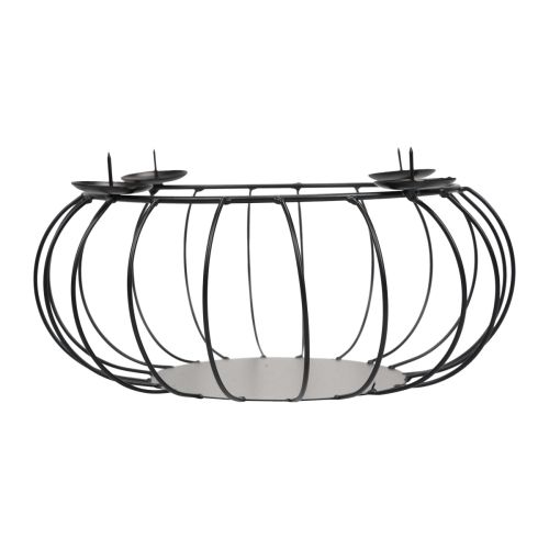 Floristik24 Bougeoir métal noir couronne de l'Avent bol métal Ø25cm
