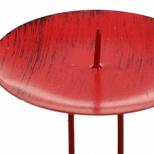 Article Bougeoir enfichable rouge Ø9cm 4 pcs