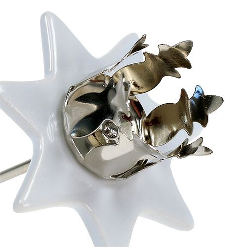 Article Bougeoir étoile blanc-argent Ø6cm 4pcs
