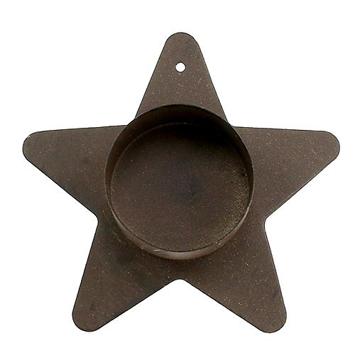 Article Bougeoir forme étoile pour bougies chauffe-plat 10x7cm marron