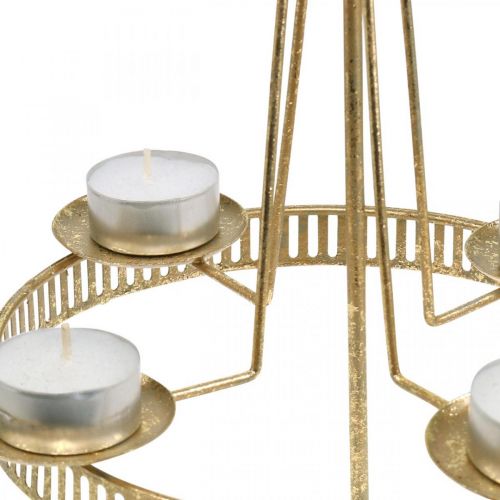 Article Chandelier Bougie Pilier Etoile Or Ø23cm H49.5cm