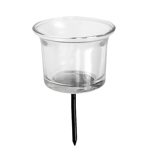 Article Bougeoir pour bougie chauffe-plat Ø6cm H10cm verre transparent