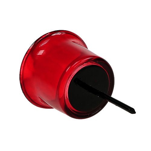 Floristik24 Bougeoir pour photophore verre rouge Ø6cm L10cm