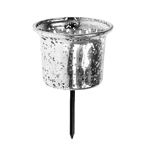 Article Bougeoir pour photophore argent Ø6cm H10cm