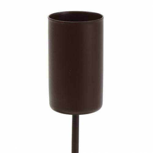 Article Bougeoir pour bougies bâtons marron Ø2,3cm H14cm 4 pcs