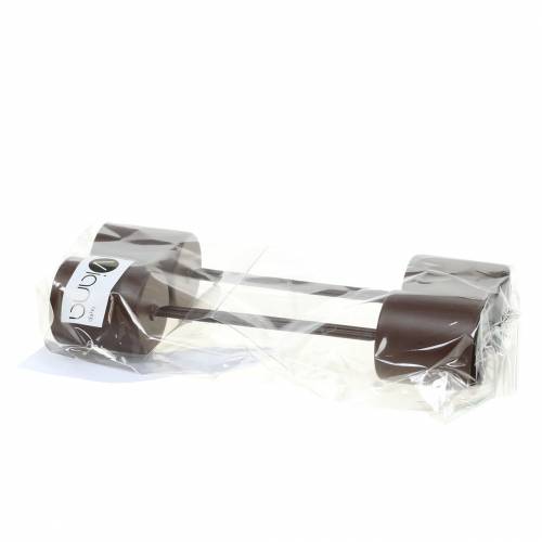 Floristik24 Bougeoir pour bougies bâton marron Ø3.7cm H14cm 4pcs