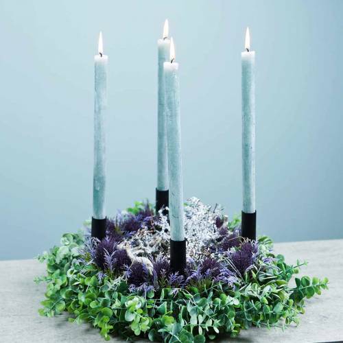 Article Bougeoir noir pour bougies bâtons 15cm 4pcs