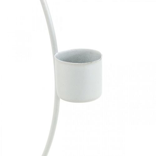 Floristik24 Anneau décoratif avec support bougeoir blanc décoration de table en métal Ø23cm