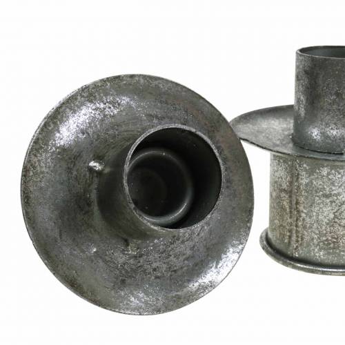 Article Set de bougeoirs Step argent antique Ø9,5–10,5cm H7–14cm 4pcs