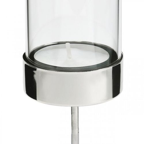 Article Bougeoir à brancher métal/verre Ø5cm H19cm 4 pcs
