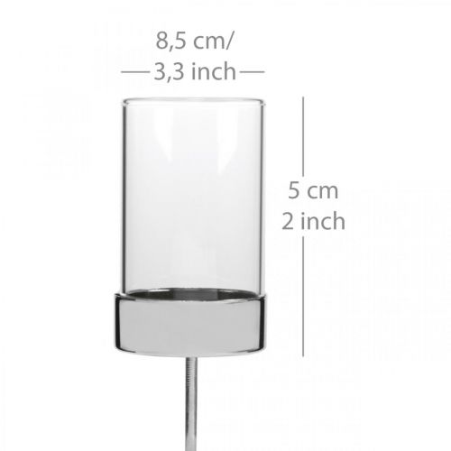 Article Bougeoir à brancher métal/verre Ø5cm H19cm 4 pcs
