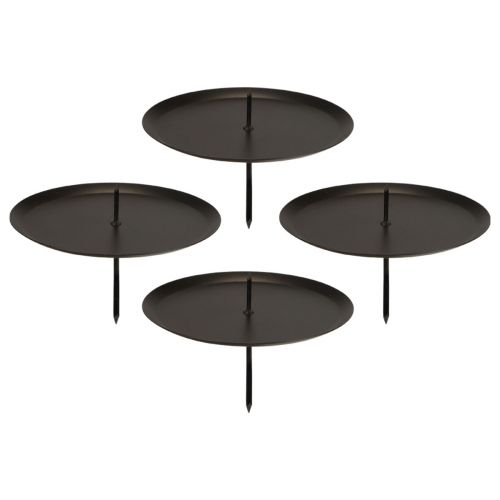 Bougeoir à brancher Advent métal noir Ø10cm 4 pcs