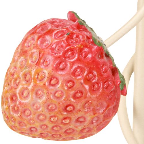 Article Bougeoir 5 branches métal crème décor fraise H44cm