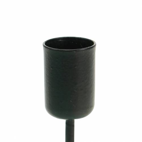 Floristik24 Bougeoir petit noir H7cm Ø12,5mm 8 pcs