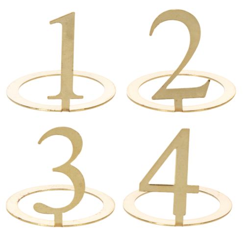 Set d'anneaux numérotés en métal doré pour bougies, 3 cm, 4 pièces acheter | Floristik24.fr