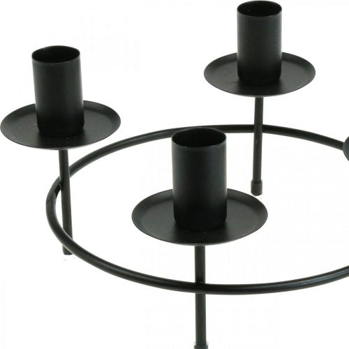 Article Bougie anneau tige bougies bougeoir noir Ø23cm H11cm 2pcs