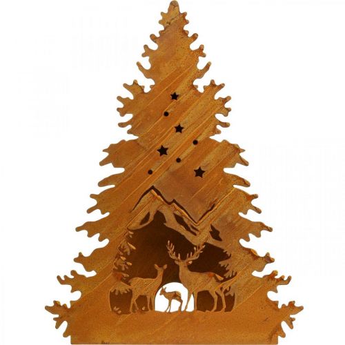 Article Bougeoir patine Lanterne de Noël sapin H50cm