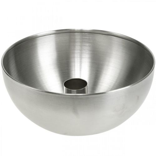 Bougeoir bougeoir argenté métal Ø15 H7.5cm