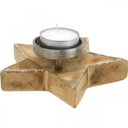 Article Bougeoir, décoration de table Noël, bougeoir étoile H7cm Ø20cm/6.5cm