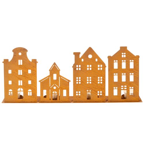 Décoration de Noël en forme de chandelier, maison rouille, 52 x 12 cm | Floristik24.fr