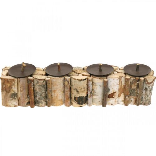 Floristik24 Décoration de table Avent bougeoir bouleau bois 45×8cm H9cm