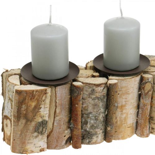 Floristik24 Décoration de table Avent bougeoir bouleau bois 45×8cm H9cm