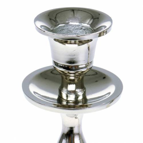 Floristik24 Bougeoir argenté lot de 2 H29cm