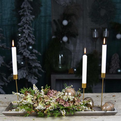 Floristik24 Bougeoir bougeoir bâton décoratif en métal doré Ø10cm H20cm