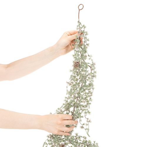 Guirlande artificielle avec pommes de pin et branches de sapin enneigées 185 cm | Floristik24.fr
