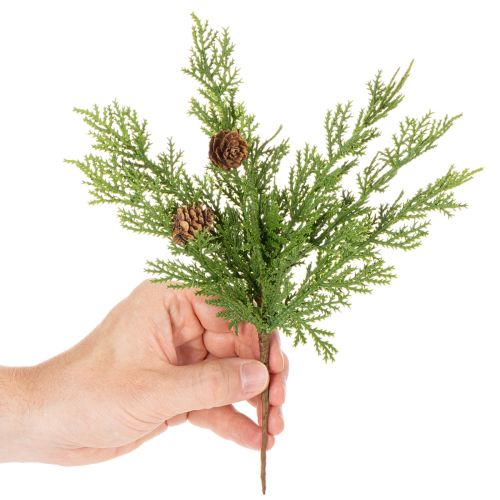 Branche de pin artificielle avec pommes de pin, 28 cm, lot de 6 | Floristik24.fr