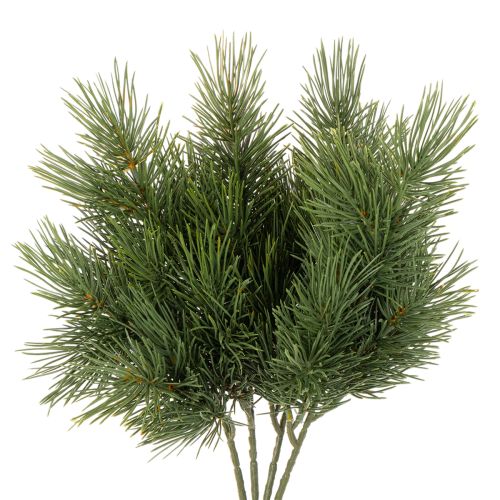 Lot de 4 branches de pin artificiel vert pour décoration hivernale, 40 cm