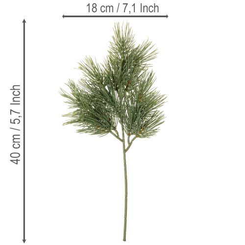 Lot de 4 branches de pin artificiel vert pour décoration hivernale, 40 cm | Floristik24.fr