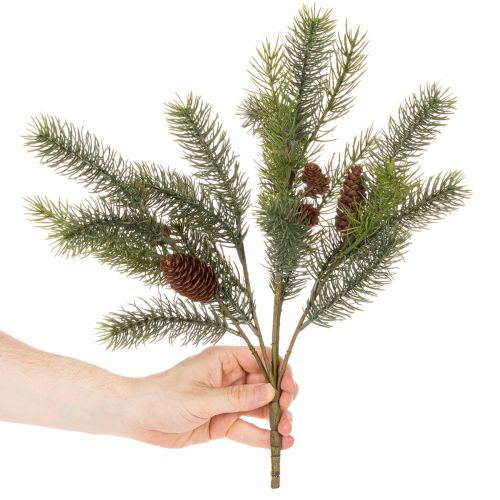 Branche artificielle de sapin avec pommes de pin, 41 cm | Floristik24.fr