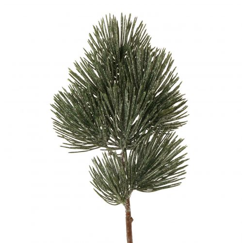 Floristik24 Branche de sapin artificiel vert marron givré paillettes 35cm