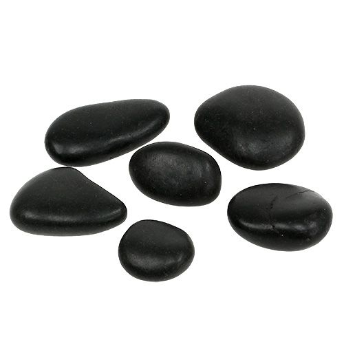 Floristik24 Galets noirs 4cm - 7cm 1kg