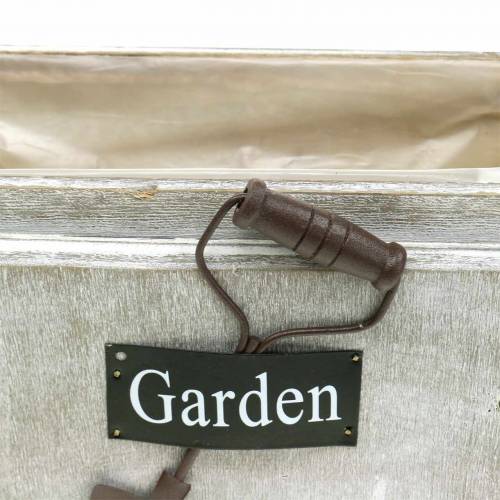 Floristik24 Jardinière caisse en bois Garden blanc 32/27/22cm 3 pièces
